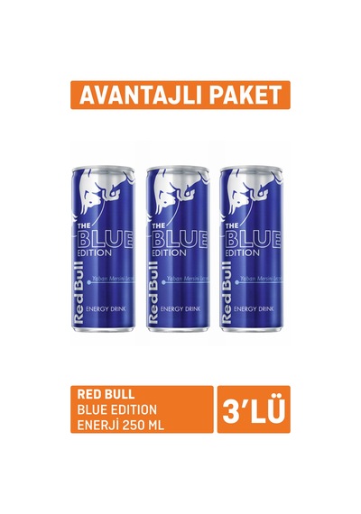 Red Bull Blue Edition 3 X 250 Ml 3'li Avantaj Paketi Mıchu