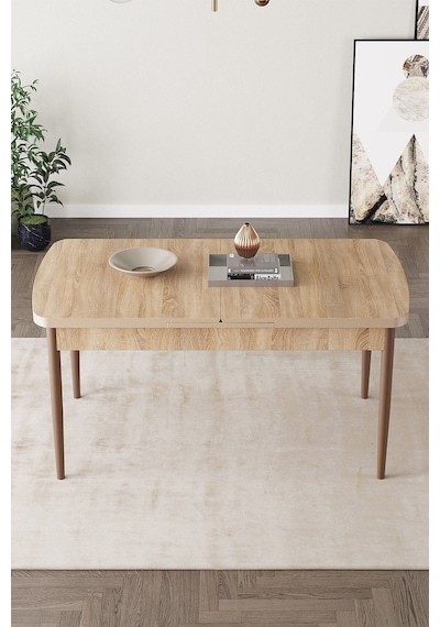 Mona Meşe 80x132 Açılabilir Mdf Masa Yemek Odası Takımı, Mutfak Takımı 4 Adet Sandalye Meşe Masa - 4 Bej - Ceviz Ayak Mona Meşe 80x132 Açılabilir Mdf Masa Yemek Odası Takımı, Mutfak Takımı 4 Adet Sandalye Meşe Masa - 4 Bej - Ceviz Ayak