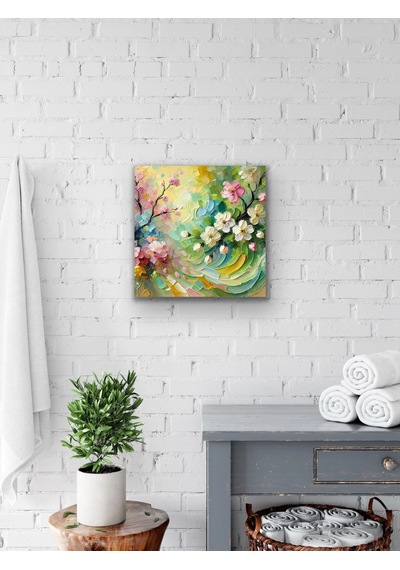 Buradabulabilirsin İlkbahar Mevsimi Kanvas Tablo 60x60cm Bbz Çok Renkli