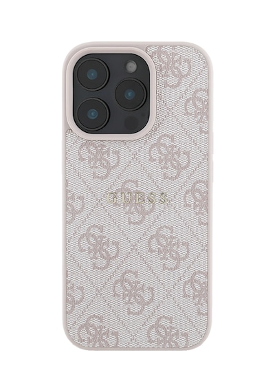 Apple Uyumlu iPhone 14 Pro Max Kılıf Guess Lisanslı Magsafe Şarj Özellikli 4g Desen Yazı Logolu Kapak Pembe