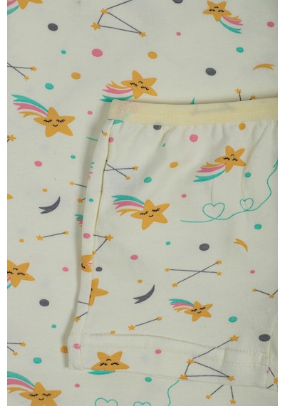 Hepsine Rakip Kız Çocuk İp Askılı Desenli Atlet Boxer Takım Pamuklu Yumuşacık Sarı