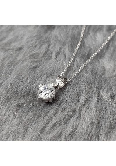 Chavin 1 Carat Swarovski Tektaş Gümüş Kadın Kolye Dh16By