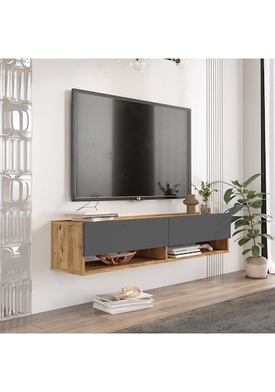 Aven Tv Ünitesi Tv Sehpası Raflı Kapaklı 140cm Çam-antrasit Ave11-aa Atlantik Çam - Antrasit Aven Tv Ünitesi Tv Sehpası Raflı Kapaklı 140cm Çam-antrasit Ave11-aa Atlantik Çam - Antrasit