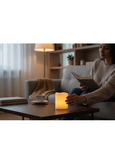 Pilli Led Işıklı Dumansız Mum Tealight 2'li Set Dekoratif Fonksiyonel Ev Ofis & Yeni Yıl Hediyesi