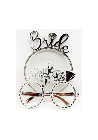 Bride Yazılı Taç Ve Bride To Be Yazılı Gözlük Seti Gümüş Renk Diğer