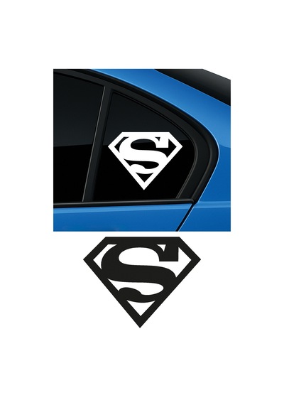 Superman Sticker, Oto Sticker, Kelebek Cam Sticker, Motor Sticker 18x14 Cm