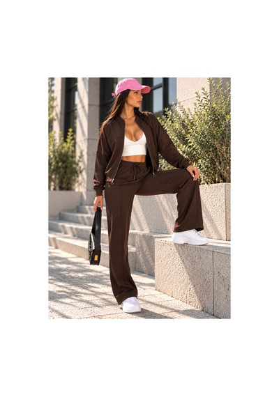 Gugus Kadın Fermuarlı Kolej Yaka Aysho Model Bol Paça Wide Leg Eşofman Takımı Kahverengi Gugus Kadın Fermuarlı Kolej Yaka Aysho Model Bol Paça Wide Leg Eşofman Takımı Kahverengi
