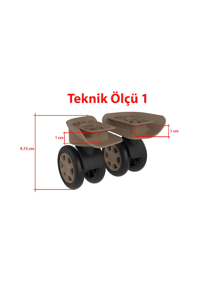 Keo-plus Pp Valiz Tekerleği Sağ Ve Sol Siyah Renk Altın