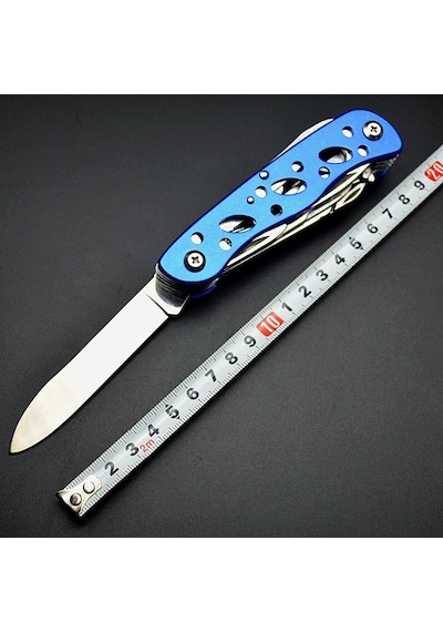 Valkyrie Çok Amaçlı İsveç Outdoor Kamp Çakısı 111mm Büyük Boy - Paslanmaz Çelik Mavi Mavi