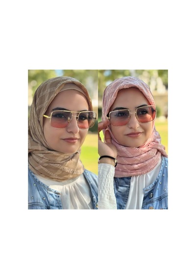 Aldaıyr 2 Jakarlı Pamuk Caz Eşarp 120x 120 Metalik- Pembe
