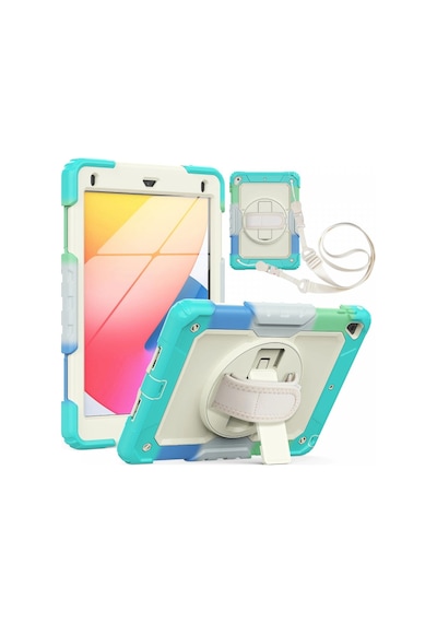 iPad Uyumlu 5 Air 9.7 Kılıf Tablet Rainbow Kapak - Turkuaz - 100 Arka Kapak