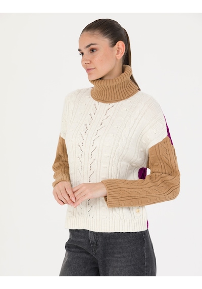Pierre Cardin Kadın Camel Triko Kazak 50277148-vr015 Camel CAMEL