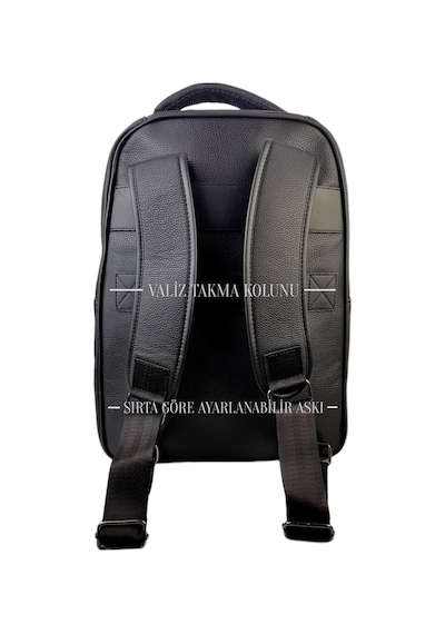 Deri Laptop Sırt Çantası Suya Dayanıklı Siyah 15.6'' İnç 8683255012275
