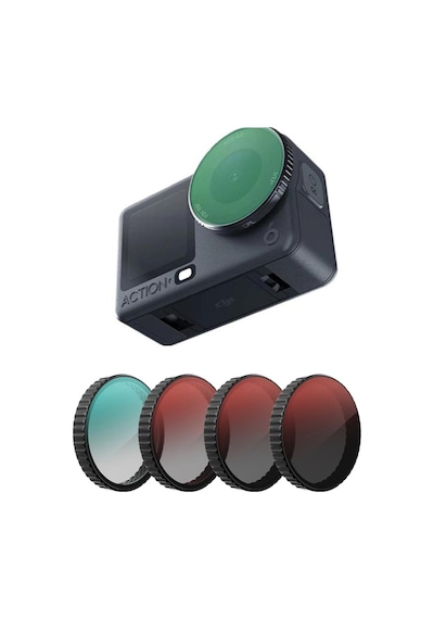 Teknoroket DJI Osmo Action 6 Uyumlu 4'lü Lens Filtre Seti (CPL + ND8 + ND16 + ND32)