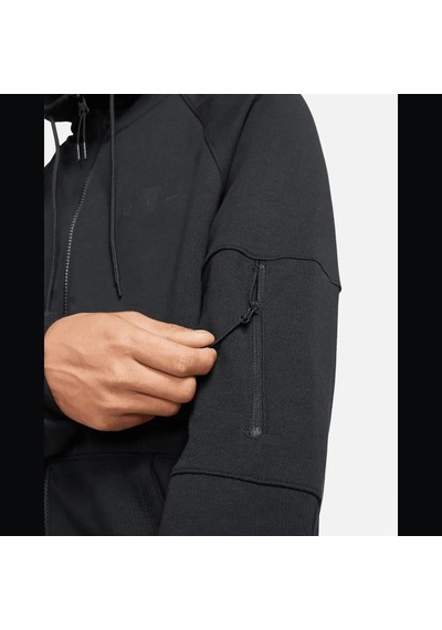 Nike Sportswear Tech Essentials Erkek Siyah Tam Fermuarlı Kapüşonlu Üst