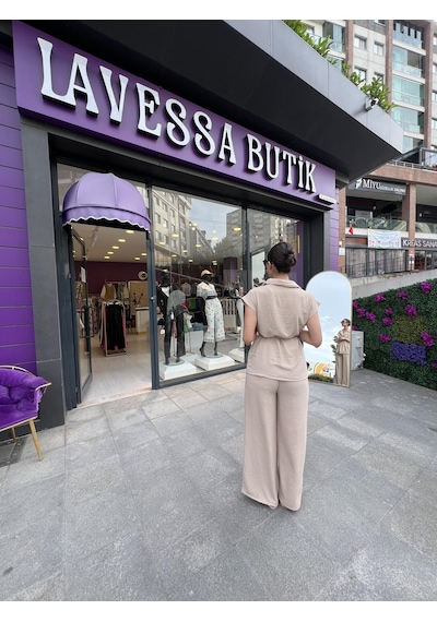 Krep Kumaş Ayrobin Takım-bej Rengi-185 Bej