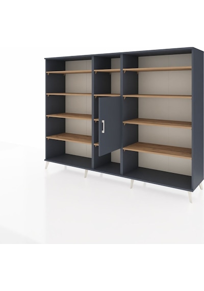 Hyperion Dolap 12 Raflı Tek Kapaklı 220x44x163 Antrasit-antrasit Antrasit-antrasit/çam