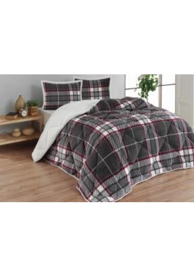 Merinos Comforter 3 Parça Yorgan Seti220x240cm Anna Gri Grı Gri