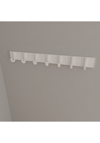 Hepsi3boyutlu Modern Duvar & Kapı Baston Askılık - 7 Adet Beyaz J Askılık - Model No : 6 Beyaz