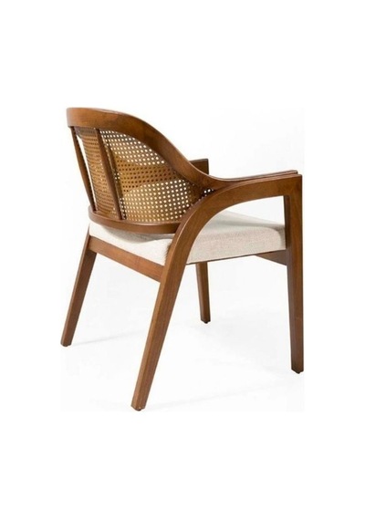 Eliza Hazeranlı Ahşap Bohem Sandalye Ceviz - Beyaz