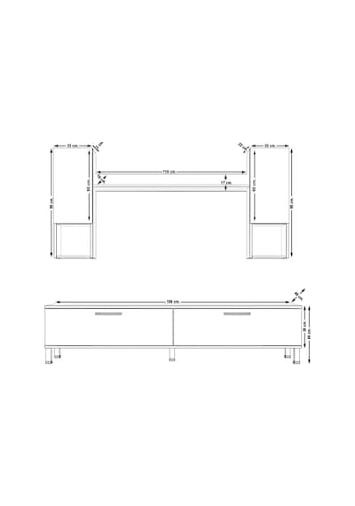 Decoraktiv Eko 5da Mdf Std Krom Ayaklı Tv Ünitesi Tv Sehpası Ceviz