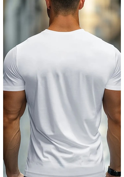 Erkek Whatever Baskılı Oversize Tshirt Beyaz