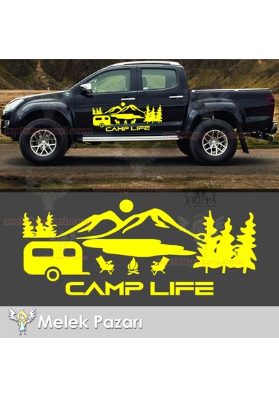 Yazı Tercihli, Camp Life Karavan Off Road Oto Sticker Yazı Tercihli, Camp Life Karavan Off Road Oto Sticker