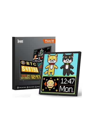 Pixoo-64 Wifi Piksel Sanat Ekranı, 64 X 64 Led Panel, Benzersiz Aydınlatma Dekorasyonu İle Uygu Standart