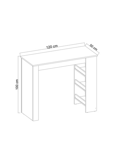 Raflı Mutfak Masası 120x50x100 Beyaz Raflı Mutfak Masası 120x50x100 Beyaz