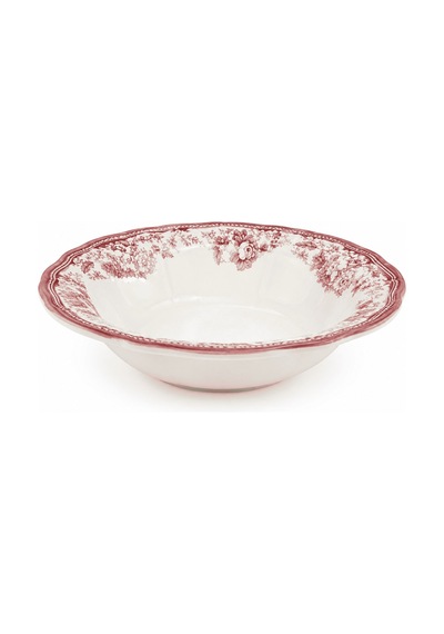 Porser Porselen Velour Maroon Fulya Bowl Kase 26cm Tekli Çok renkli