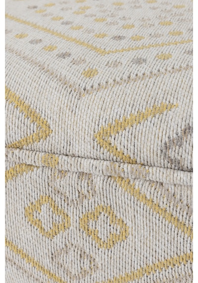 Bliss Sarı Etnik Desenli Krem Bench 40 X 100 X H 47 Cm 4282 Sarı