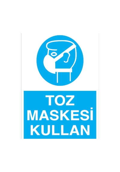Toz Maskesi Kullan Uyarı Tabelası - 50x70 Alüminyum Kompozit Panel - Tgm3