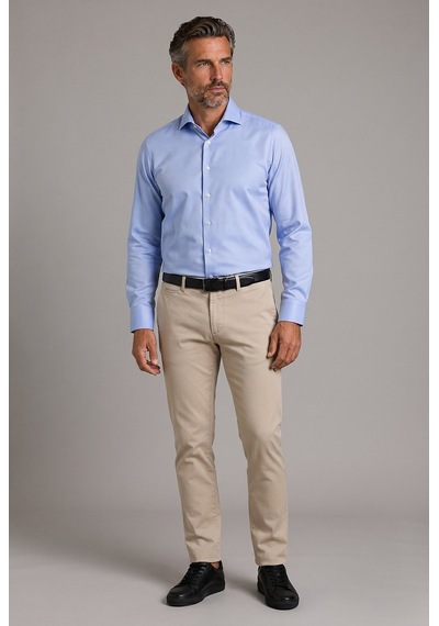 Bisse Mavi Regular Fit Cepsiz Klasik Uzun İtalyan Yaka Gömlek Gmkls252181 D35