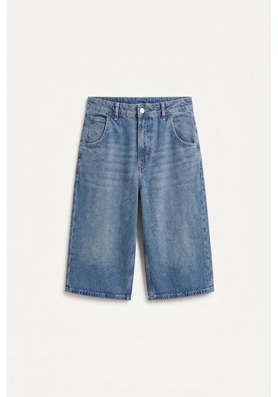Defacto %100 Pamuk Super Baggy Fıt Mavi Bermuda Jean Şort I3952ax26hsnm28 Mavi-nm28