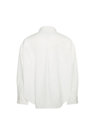 Calvin Klein Crisp Poplin Oversized Cropped S Kadın Beyaz Gömlek