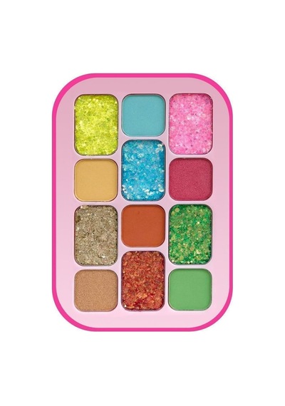 12 Renkli Neon Ve Glitter Far Paleti, Yüksek Pigmentli, Canlı Renkler, Festival Makyajı Seti Çok Renkli