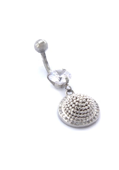 Ferizz 316l Çelik Zirkon Taşlı Küre Piercing Prc-135 Gümüş
