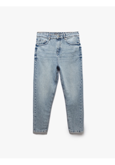 Koton Pamuklu Cepli Loose Fit Jean Pantolon - Steve Jean Açık İndigo 5sam40021nd Açık İndigo
