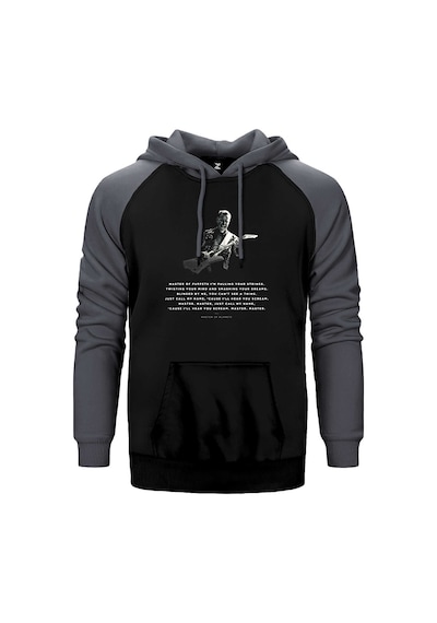 Metallica Master Of Puppets James Gri Renk Reglan Kol Kapşonlu Sweatshirt Gri