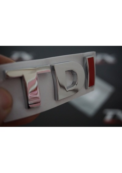 Volkswagen Tdi Bagaj Krom Metal 3M 3D Yazı Logo Arma 3 Kırmızı