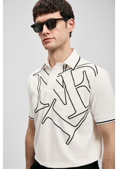 Lufian Parker Erkek Polo Yaka T-shirt 111040246 Ekru