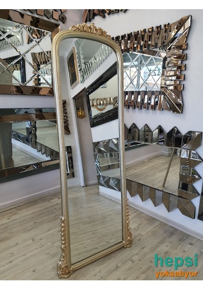 Matmazel Model Platin Altın Renk Varaklı Ayaklı Boy Aynası