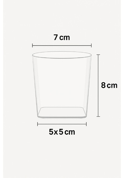 10 Lu Kare Plastik Tatlı Sunum Bardakları Şık Ve Hazır İkramlık Set 220 Ml