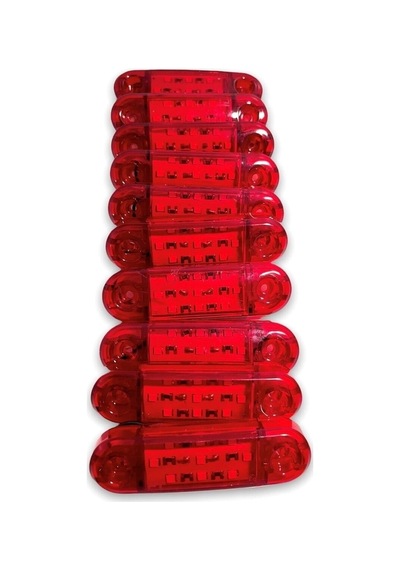 Ahmet Otomotiv Tombul Parmak Led 9 Ledli Kırmızı 10 Adet 12/24v