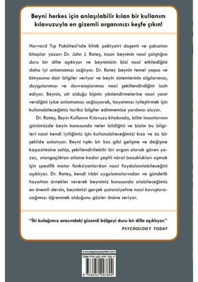 Beyin Kullanım Kılavuzu - John J. Ratey - Pegasus