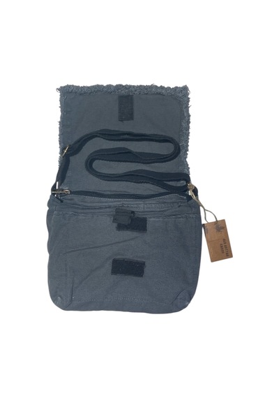 Old Cotton Cargo Vintage Küçük Salaş Unisex Günlük Çapraz Postacı Çantası S Boy 26x20cm Koyu Gri