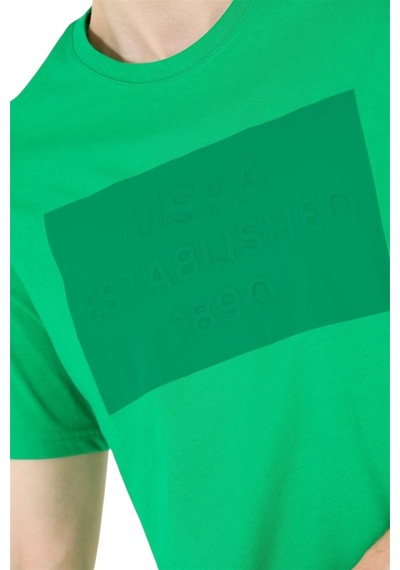 Bisiklet Yaka Erkek T-shirt Yeşil