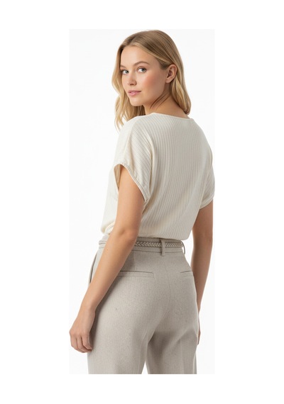 Xint Naturel Pamuk Dokulu Oversize Bluz 602582