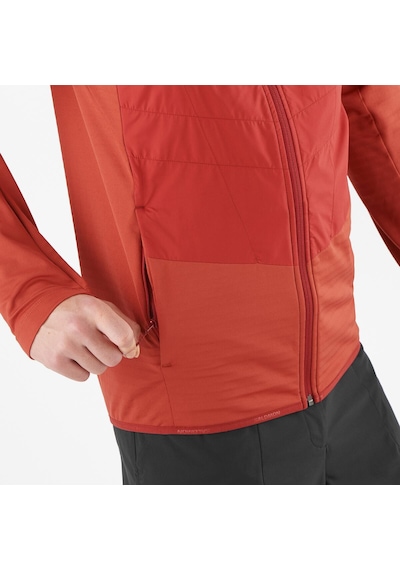 Salomon Outlıne All Season Hybrıd Erkek Tam Fermuar Polar Red Dahlıa Lc2152000 Kırmızı