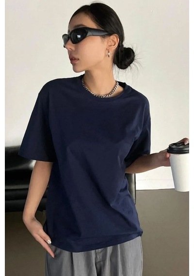 Unisex Hey You Baskılı Tasarım Tshirt Lacivert